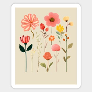 Botanical Beauty Design! Floral Motifs-Floral Illustration Sticker